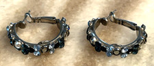 Sorrelli Crystal Hoop Earrings Blue Omega Bac...