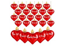 25 Heart Bauble Ornaments, Valentine Decor, Assorted Colors for Home