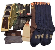 Vintage Mens Dress Socks Lot Of 19 Pairs Various Brands Patterns & Colors Sizes