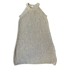 Xhilaration Women Dress Size S Gray Sweater Dress Sleeveless Halter Knee Length