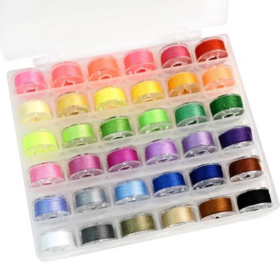 36 Colors Prewound Bobbins and Sewing Threads Set, Universal Multicolour