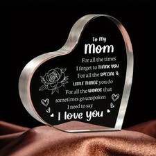 Heart Shaped Acrylic Plaque To My Mom Mother's Day Gift - Keepsake Gift