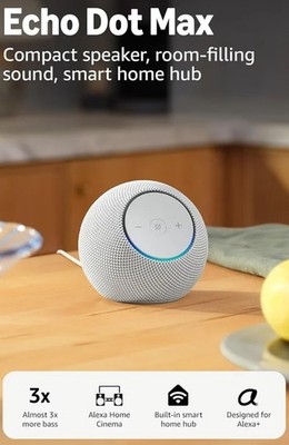 Amazon Echo Dot Max (neueste Gen) | Glacier White | Brandneu & Versiegelt