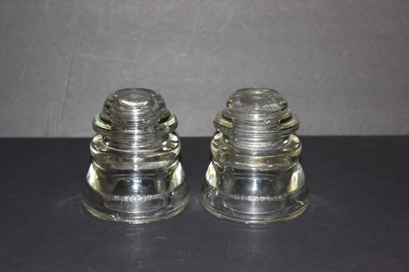 Glass Insulators HEMINGRAY Clear Made In USA Vintage Glass Insulators