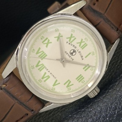 FAVRE LEUBA SEA KING VINTAGE HANDAUFZUG SCHWEIZER HERREN CREME ZIFFERBLATT UHR a703819-2
