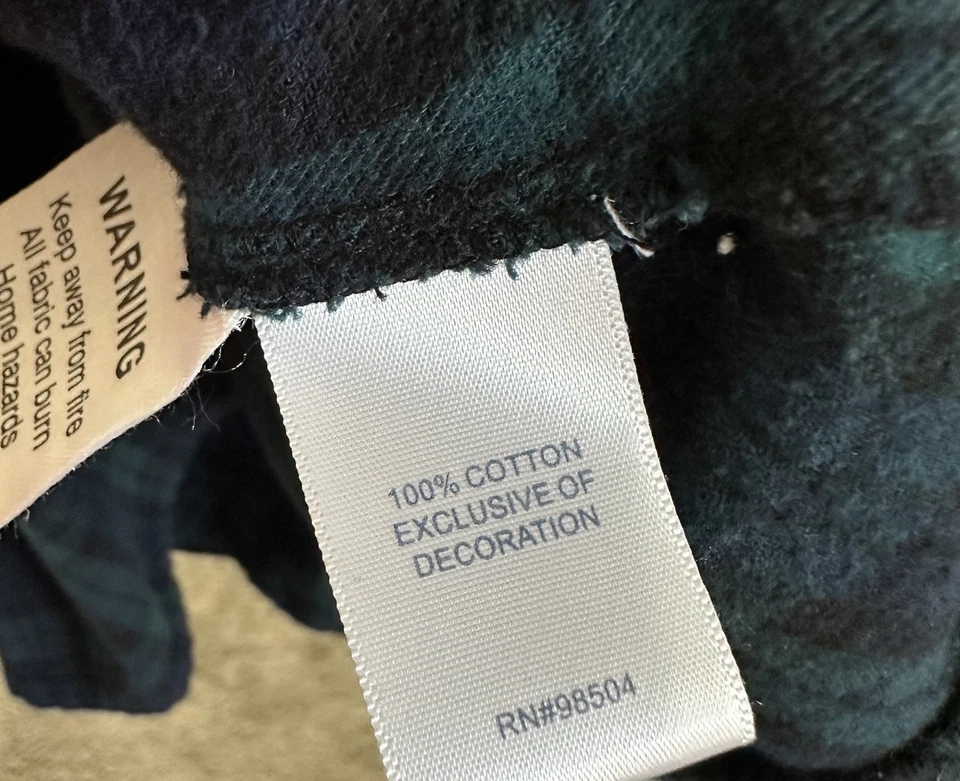 Lanz of Salzburg Nightgown S Green Navy Plaid Flannel Grandmacore Cottagecore - Image 3 of 4