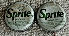  Ancien bouchon de bouteille Sprite lot de 2 blanc
