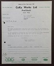 1966 CeKa Works Ltd Tool Manufacturer Pwllheli North Wales Correspondence