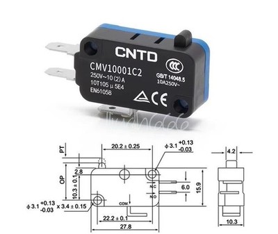 10PC Small micro travel switch CMV100D self-reset 10A button CMV10001C2 New *mq