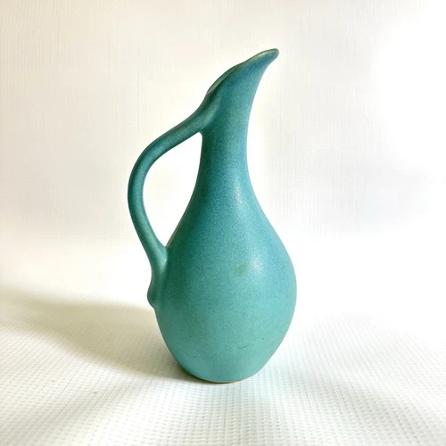 VTG Van Briggle Art Pottery Turquoise Blue Pitcher Ewer Vase 7” Tall Signed