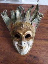 Hand-made Venetian Jester Masquerade Mask With Bells  Strap To Wear Or Hang