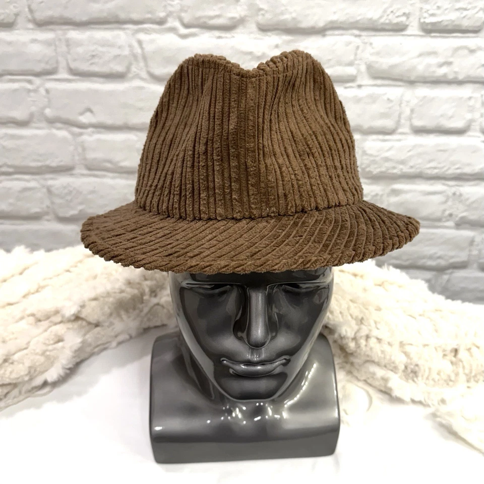 Chapéu Fedora de veludo marrom vintage masculino feminino "Balde Cap Liz Claiborne" - Imagem 4 de 4