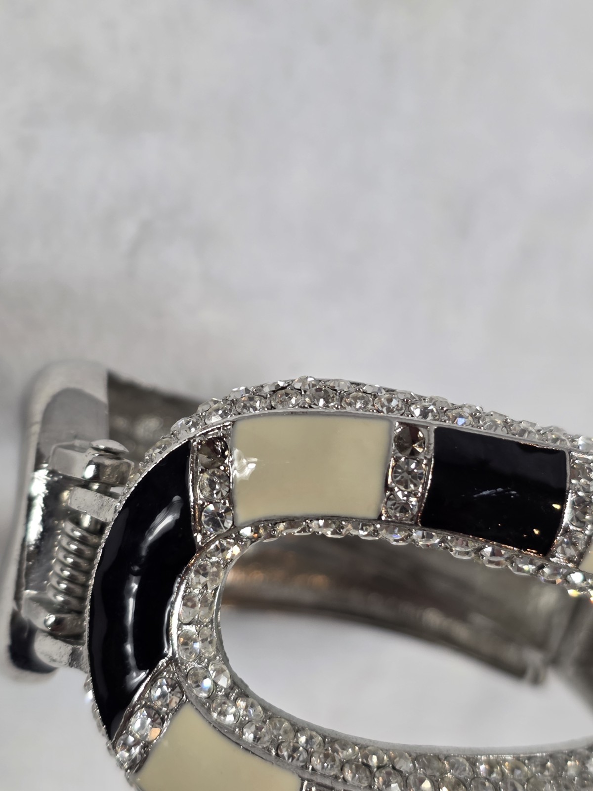 Unique Statement Snake Hinge Enamel Rhinestone Gl… - image 6