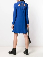 RED VALENTINO Back Ribbon Mini Dress Women Size 38 Blue Genuine