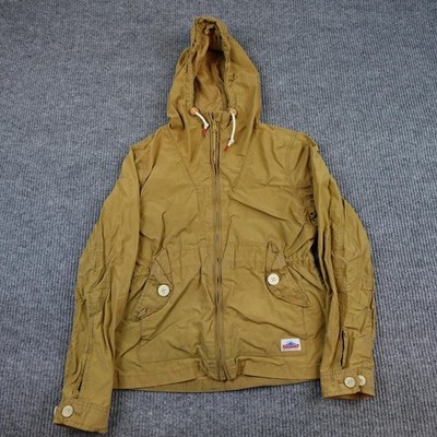 Vintage Penfield Jacket Mens Medium Brown Canvas Hooded Anorak Full Zip Lined