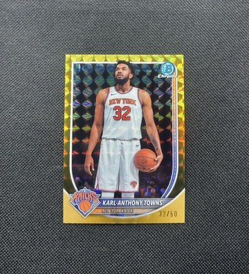 2025-26 Bowman Chrome Gold Geometric Karl-Anthony Towns 32/50 Jersey Match