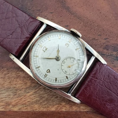 1940s Longines "Mainliner" Vintage Hand Winding Men's Wristwatch GF, Sector Dial