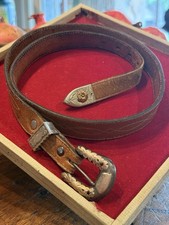 Vintage Don Ricardo Western Sterling Silver  10k Belt Buckle W/Original Strap