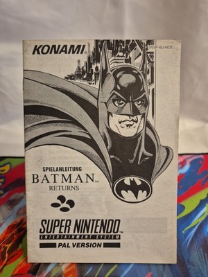 Batman Returns Snes Super Nintendo Spieleanleitung/Anleitung Sehr Selten 