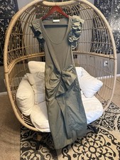 Ulla Johnson Isabella Military Melange Green Ruffle Dress, Size Small