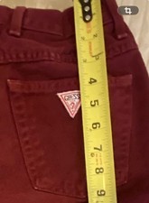 Vintage 80s-90s GUESS Jeans By Georges Marciano USA MADE Burgundy 24x26