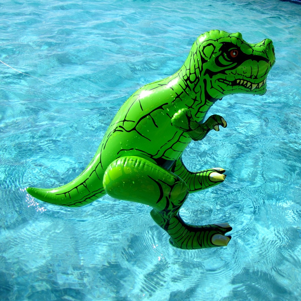24" Inflatable T Rex Swim Pool Dinosaur Water Float Blow Kids Party Toy Floaties