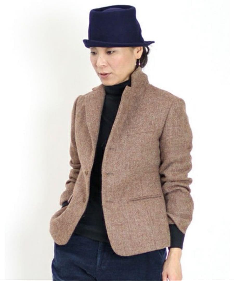 Brown Check pattern Tailored Jacket 45R - image 3