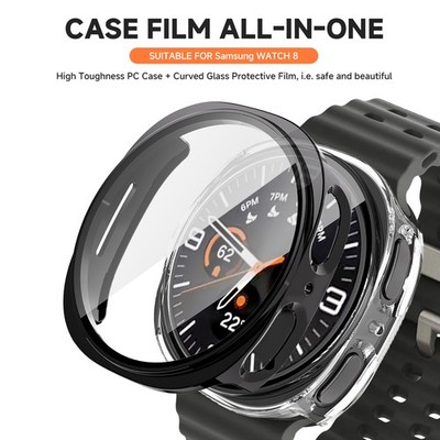 For Galaxy Watch 8 40mm/44mm Screen Protector Case Built-in Tempered Glass Film