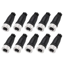10 Pcs 4 Pin M12 Female Aviation Wire Connector, Waterproof Circular Connector