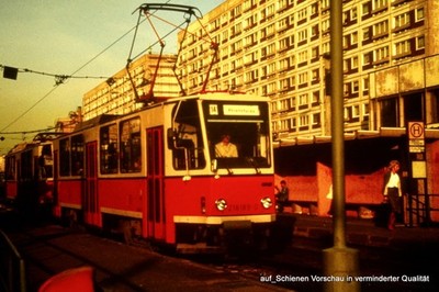 DIA 218 189 Straßenbahn Raum Pankow-Mitte-Lichtenberg 02.10.1990 gerahmt A-N8-99