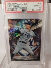 2016 Bowman's Best Blake Snell Orange Refractor/35 PSA 10 GM MT