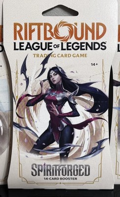 Riftbound SPIRITFORGED Sleeved Booster Pack - 1 Pack, 14 CARDS (RANDOM ARTWORK)
