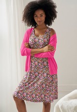 Ellos Plus Size Stretch Jersey Knit Sleeveless Scoop Neck Fit And Flare Dress