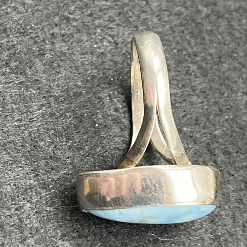 Vintage Sterlingsilber Larimar Statement Ring Größe 7,5 klobig Southwestern - Bild 14 von 14