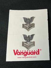 US NAVY PETTY OFFICER 1ST CLASS COLLAR DEVICE PINS PAIR LEFT/RIGHT NAVY ISSUE