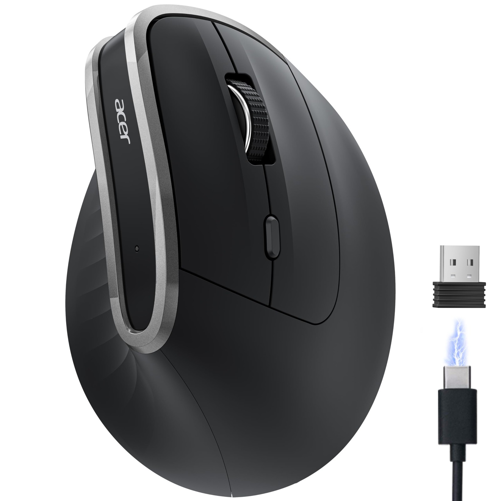 acer Ergonomic Wireless Mouse Vertical Computer Mouse for Office Rechargeable