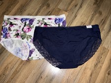 NWT Cacique Size 22/24 One Floral Cotton FullBrief One Cotton Hipster 2 PAIR