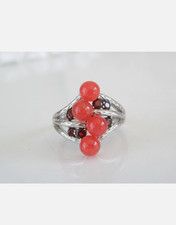 Sterling Silver 925 Natural Carnelian Unique Ring Size 11