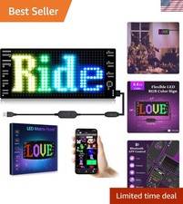 LED Sign for Car,Scrolling LED Sign,Flexible, Bluetooth APP,DIY Design Animat...