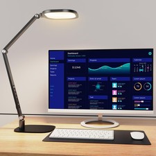 LED Desk Lamp for Home Office, Eye-Caring Modern Desk Light, 3 Color Temperat...