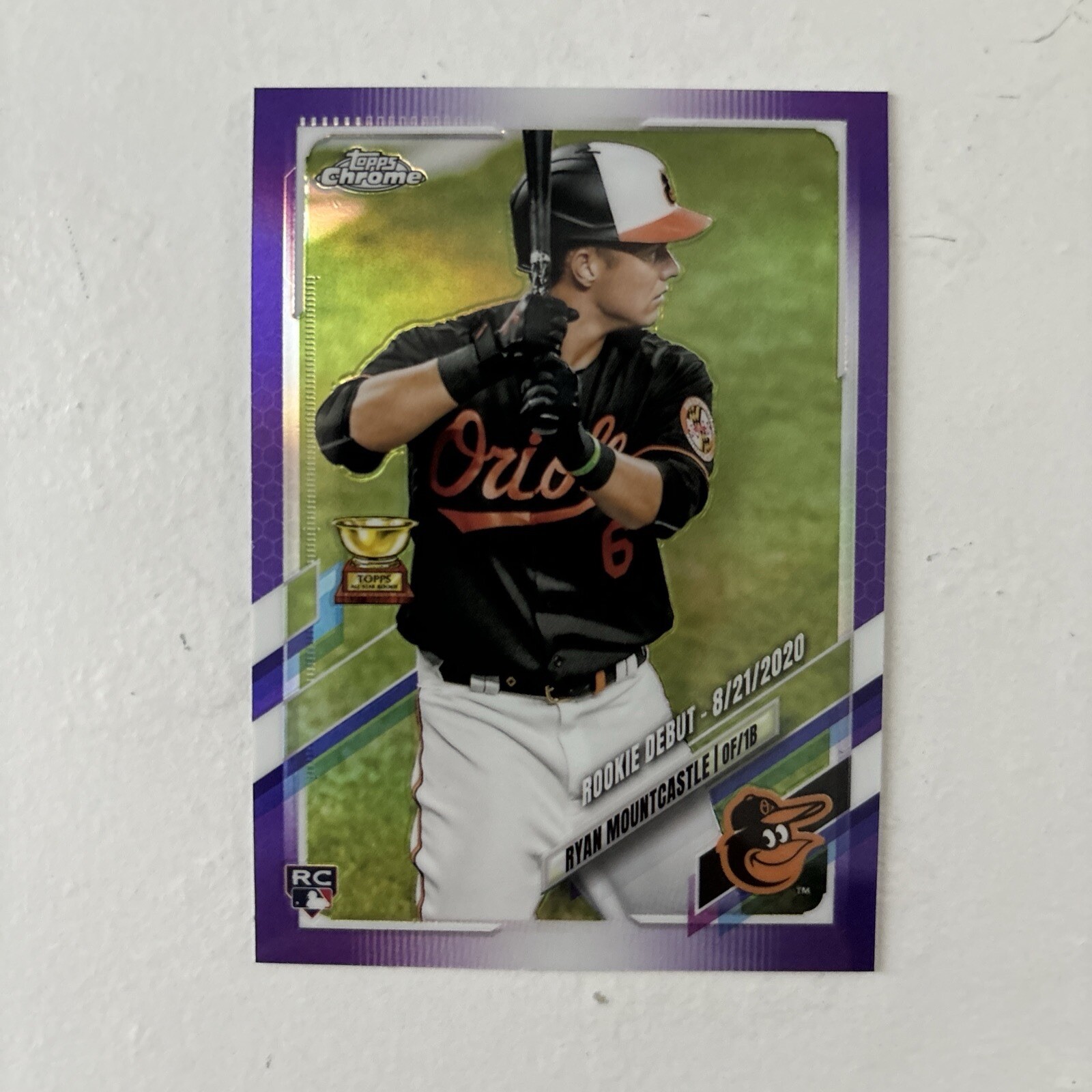 2021 Topps Chrome Update Ryan Mountcastle RC Purple Refractor Orioles #USC39
