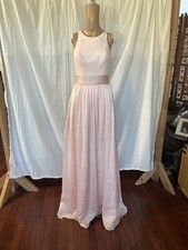 NWT White by Vera Wang  Halter Neck Bridesmaids Dress with Sash Blush Pink 2