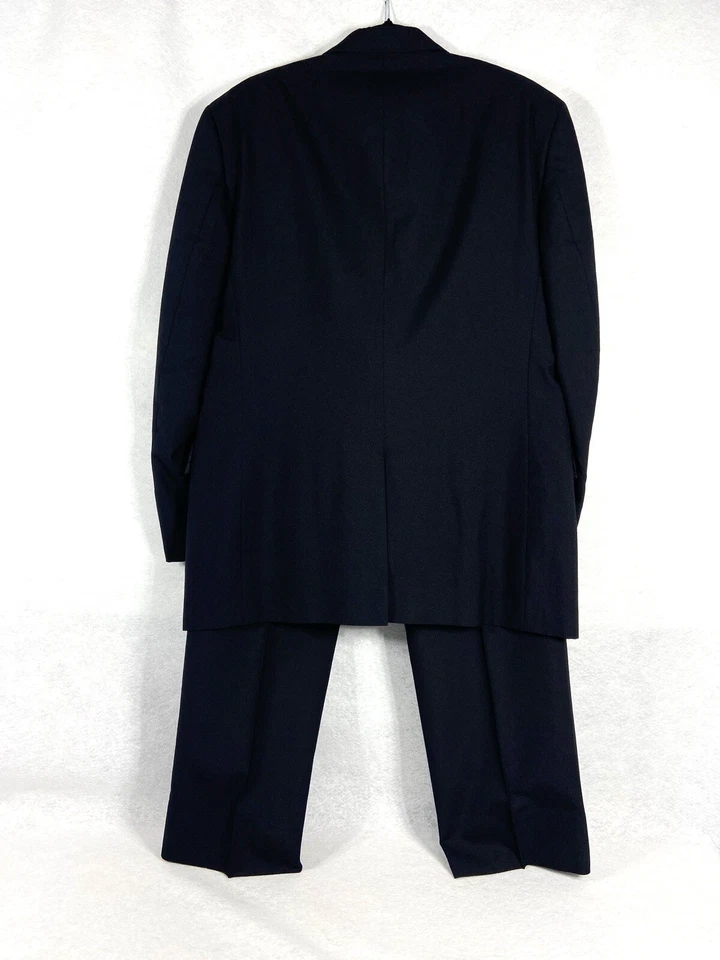 Jos A Bank 2PC Tuxedo Suit Mens 43R Black 100% Worsted Wool - Image 2 of 4