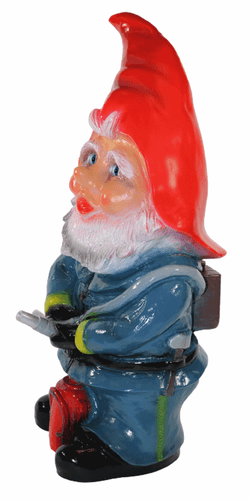 Gartenzwerg Deko Garten Figur Zwerg Feuerwehrmann stehend aus Kunststoff H 46 cm - Bild 3 von 5