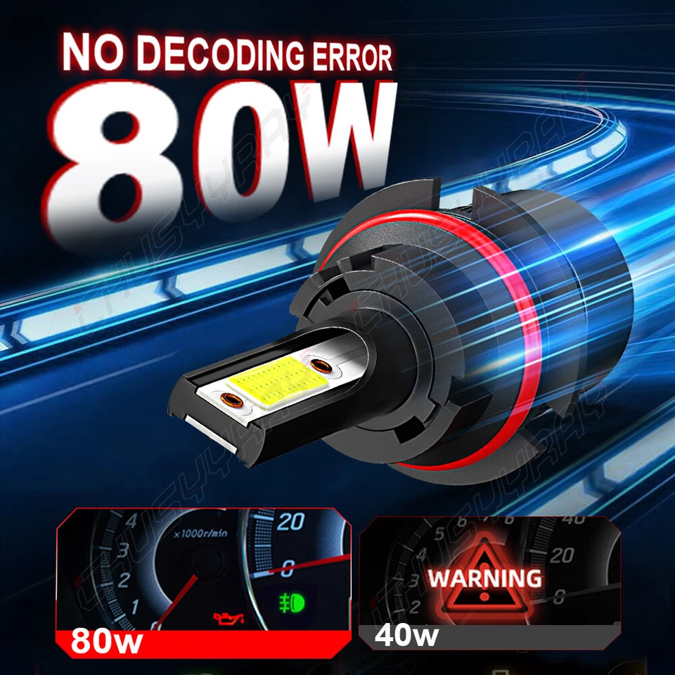 For 2004-2007 Saturn ION 6000K Combo LED Headlight Bulbs High/Low Beam +Fog Lamp - Image 3 of 4