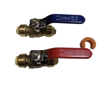2 Pack XFITTING 1/2" Push Fit Ball Valve Hot and Cold with 1 Removing Clip,