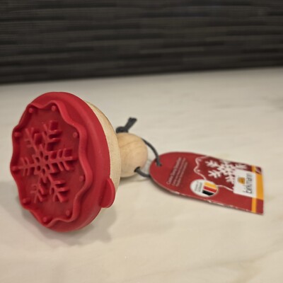 Birkmann SNOWFLAKE Rubber Wood Christmas Cookie Stamp German NWT New 3 Inch 