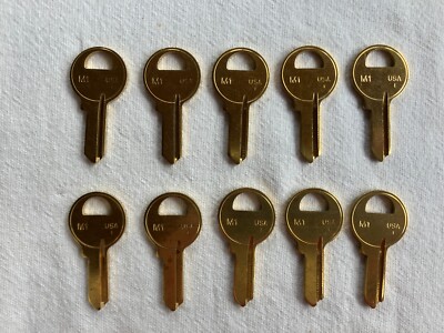 (10) U.S. Lock M1 Master Padlock Brass Uncoined 2100 Series Key Blank