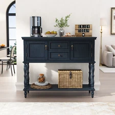 Sideboard Storage Dining Buffet Cabinet Console Table with Shelf&Drawers Blue