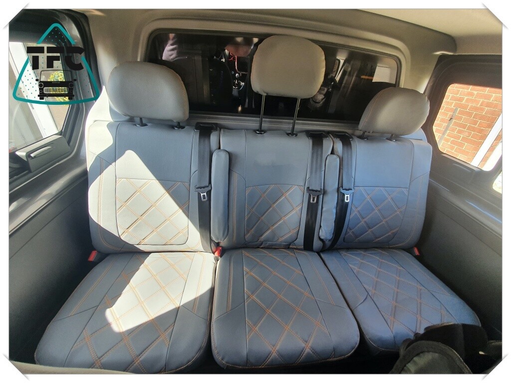 SEAT COVERS FOR Renault Trafic Crew Cab ECO LEATHER & Bentley Stitching
